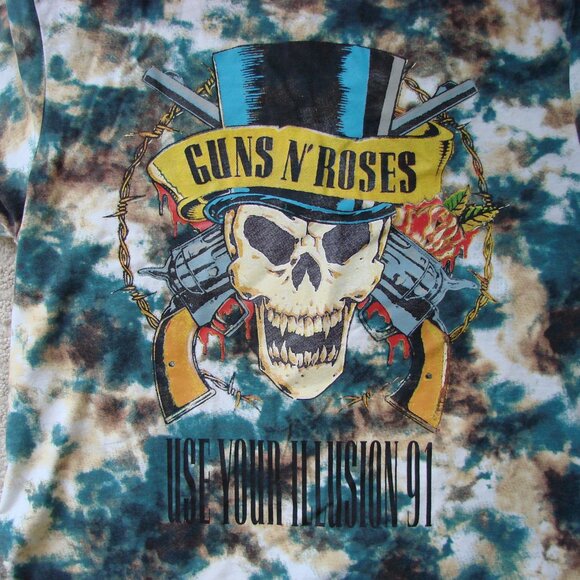 Guns N Roses Official Band Tee Shirt Use Your Illusion 1991 Tie Dye Size Small - Picture 12 of 12